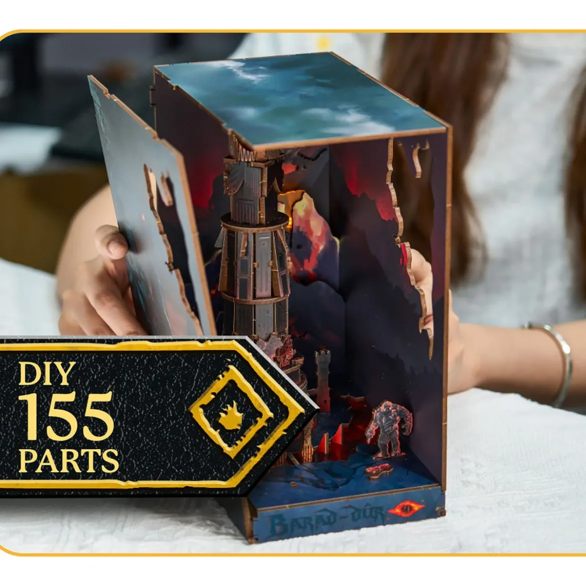Der Herr der Ringe Tiny Adventures Book Nook Mini-Diorama Barad-Dûr 23 cm