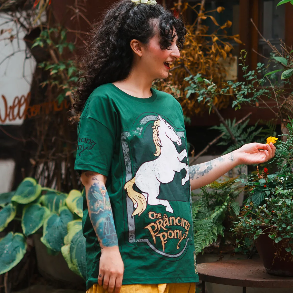 Der Herr der Ringe - Zum Tänzelnden Pony Logo T-Shirt grün