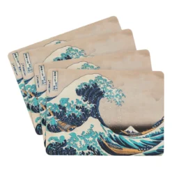 Die große Welle vor Kanagawa - Katsushika Hokusai Frühstücksbrettchen 4er Set