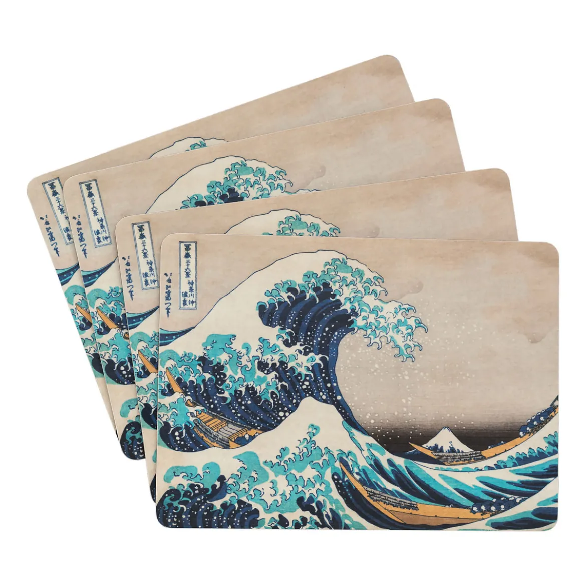 Die große Welle vor Kanagawa - Katsushika Hokusai Frühstücksbrettchen 4er Set