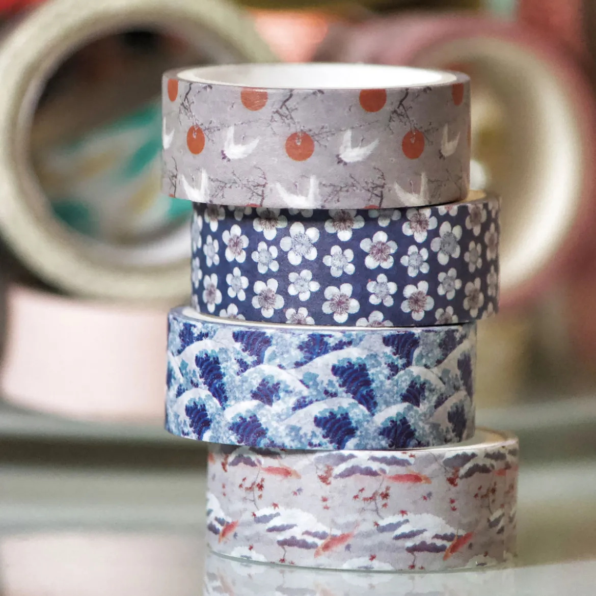 Die große Welle vor Kanagawa - Katsushika Hokusai Washi Tapes 4er Set