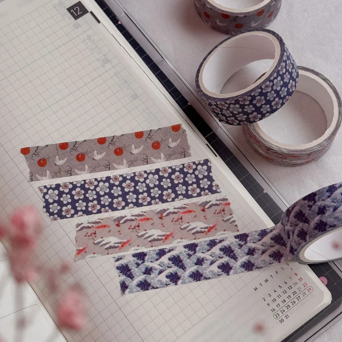 Die große Welle vor Kanagawa - Katsushika Hokusai Washi Tapes 4er Set