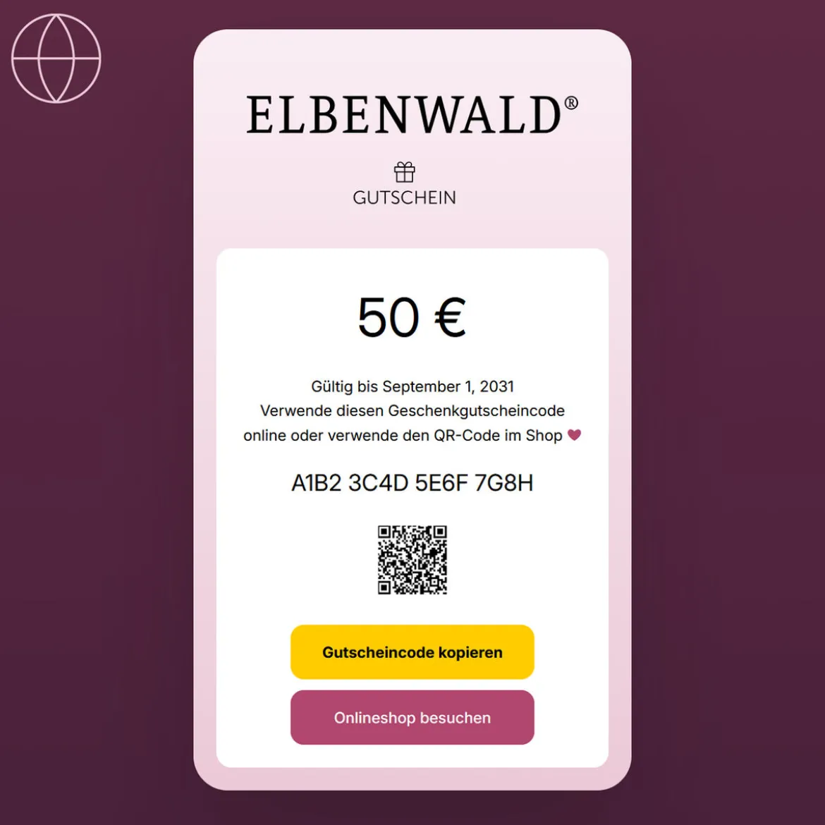 Digitaler Geschenkgutschein