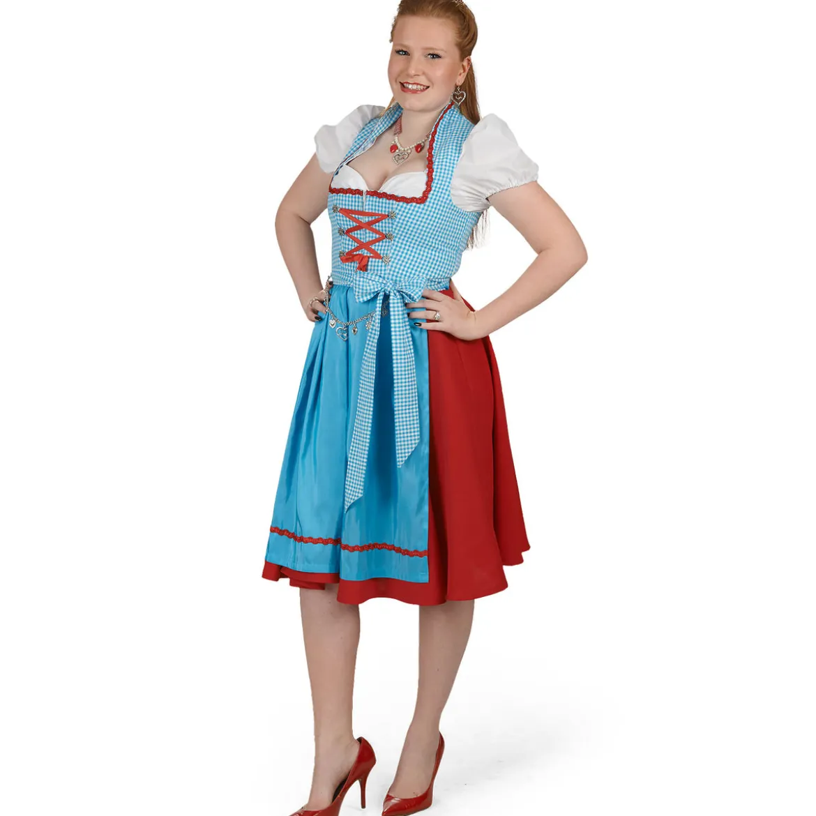 Dirndl Petra - Kostüm Damen rot blau