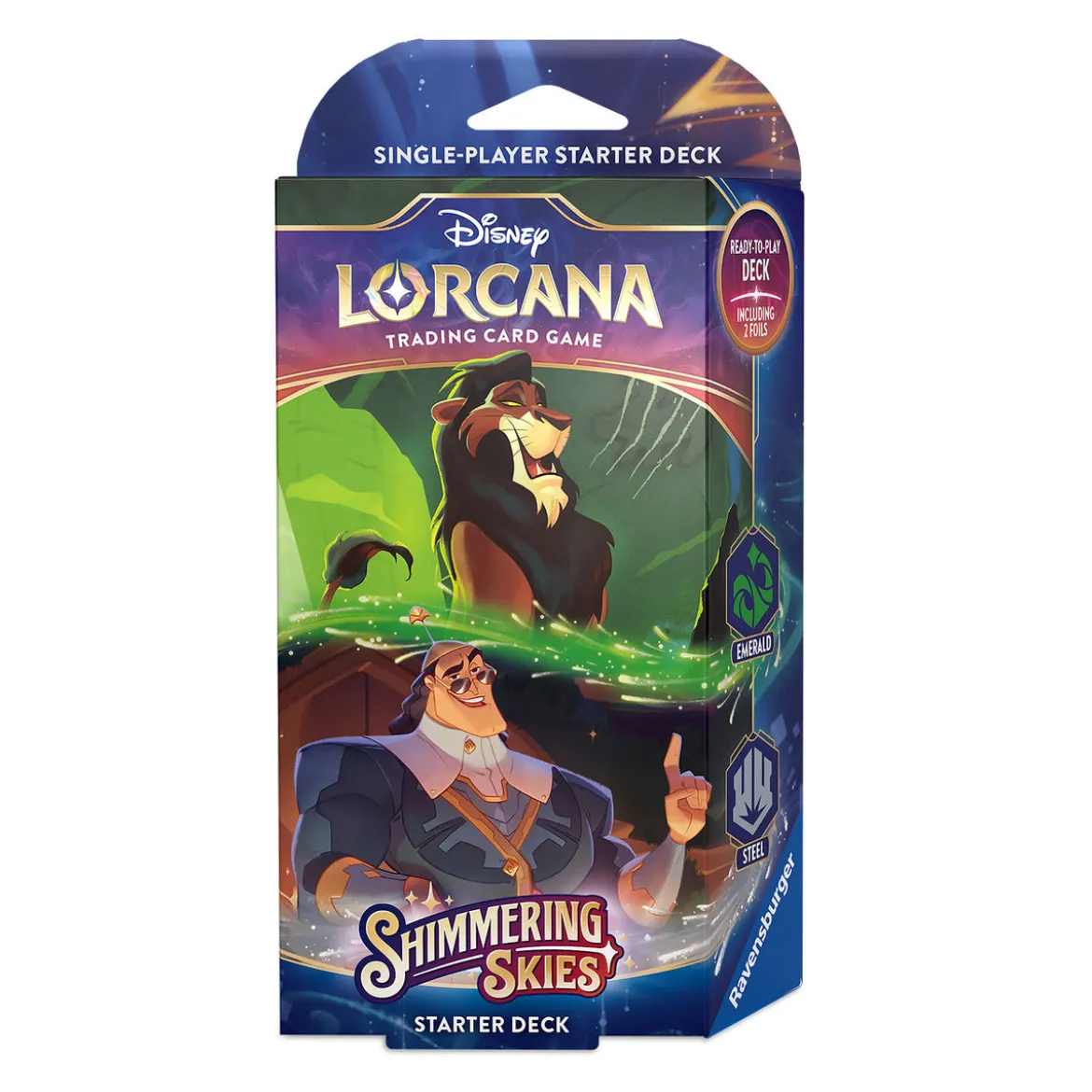 Disney Lorcana Emerald and Steel Starterset - Shimmering Skies Trading Card Game