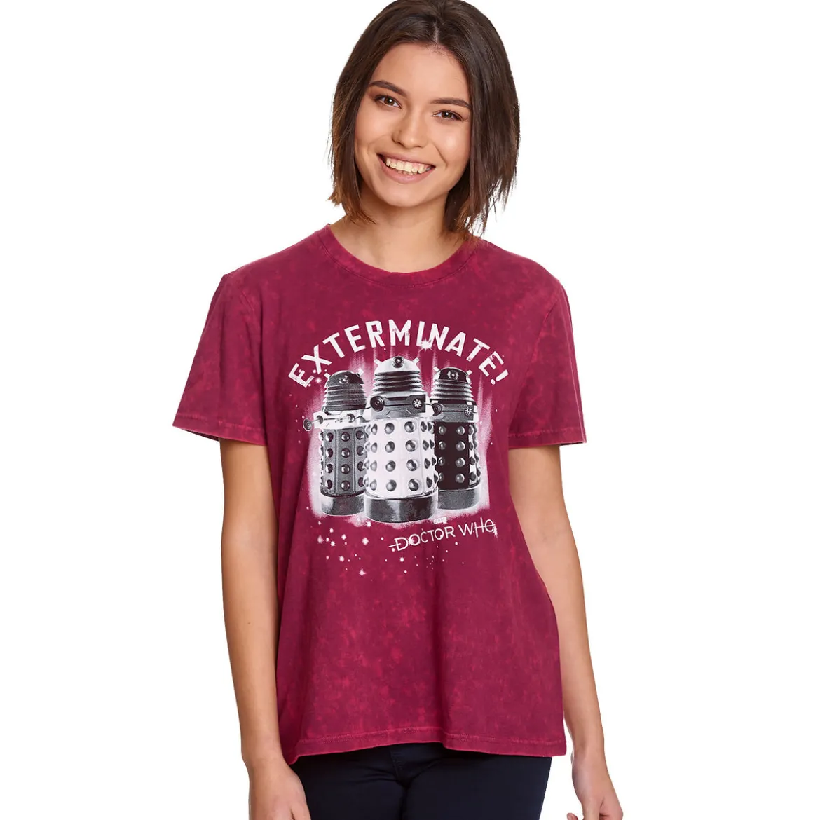Doctor Who - Daleks Exterminate T-Shirt Damen rot