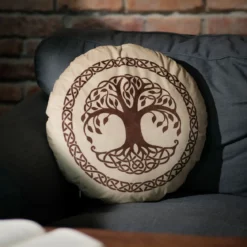 Drachenzähmen leicht gemacht - Weltenbaum Symbol Kissen braun