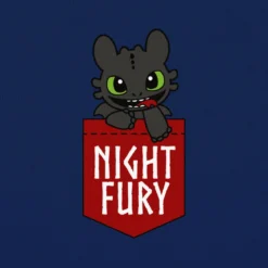 Drachenzähmen leicht gemacht - Night Fury Pocket T-Shirt blau