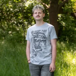 Drachenzähmen leicht gemacht - Night Fury Sketch T-Shirt grau