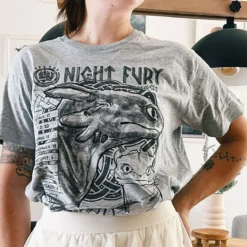 Drachenzähmen leicht gemacht - Night Fury Sketch T-Shirt grau