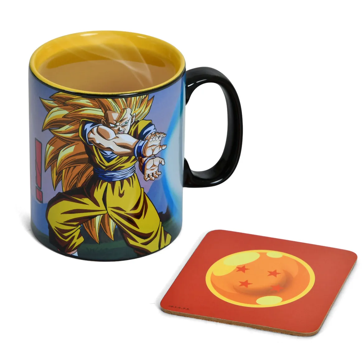 Dragon Ball Z - Goku Kamehameha Thermoeffekt Tasse mit Untersetzer
