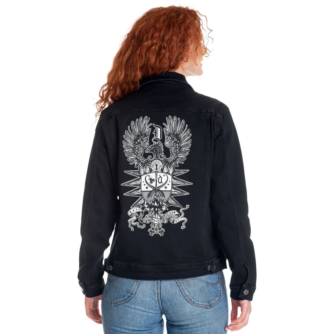 Dumbledore Wappen Jeansjacke schwarz - Phantastische Tierwesen