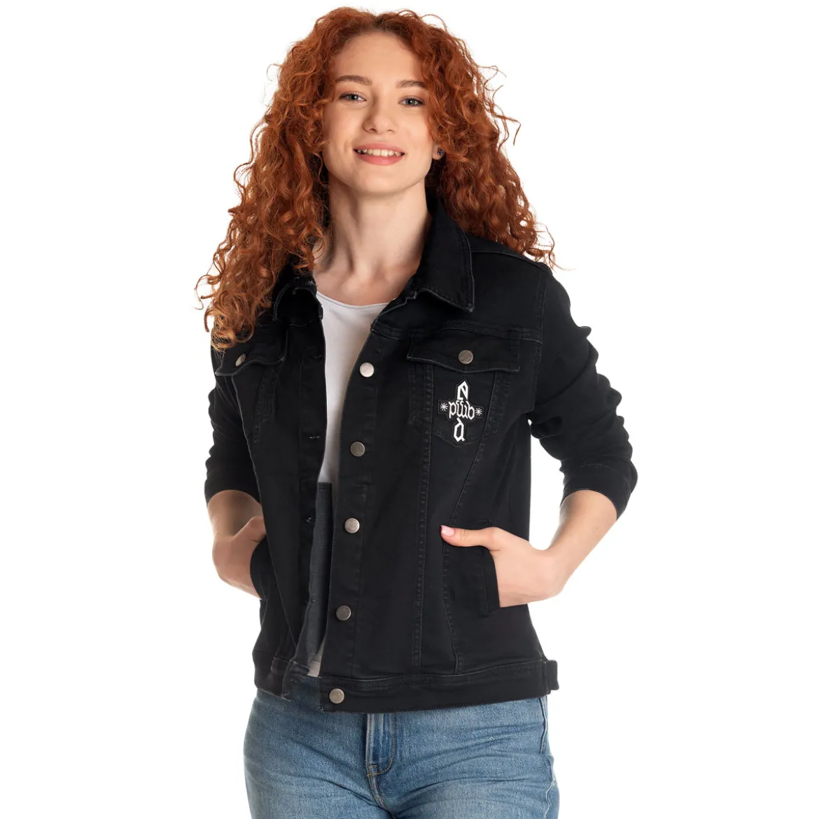 Dumbledore Wappen Jeansjacke schwarz - Phantastische Tierwesen