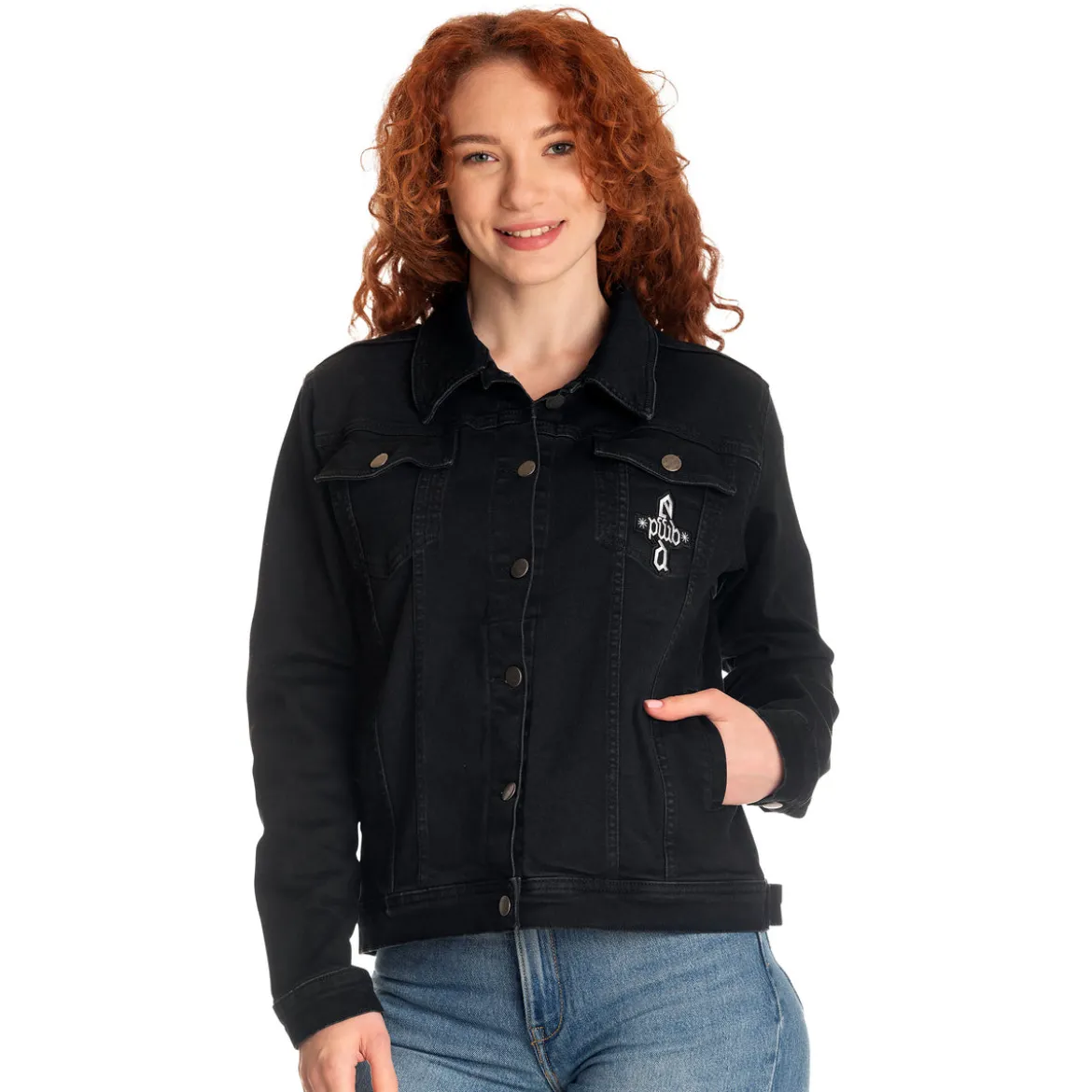 Dumbledore Wappen Jeansjacke schwarz - Phantastische Tierwesen