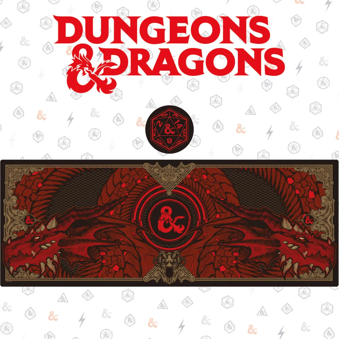 Dungeons & Dragons Schreibtischunterlage & Untersetzer Set
