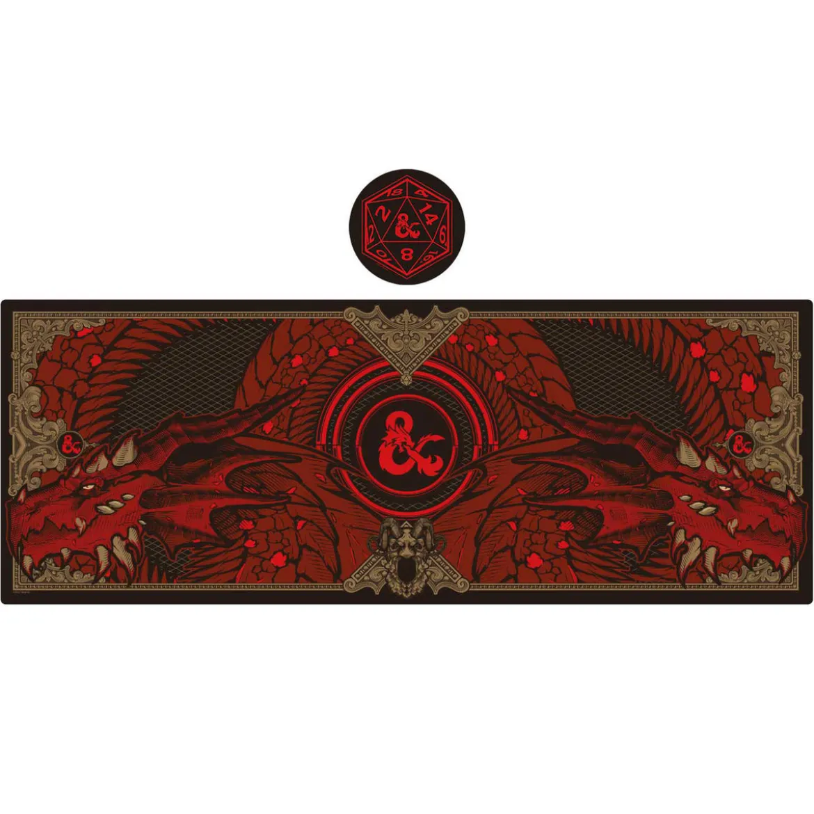 Dungeons & Dragons Schreibtischunterlage & Untersetzer Set