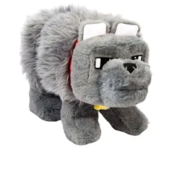 Ein Minecraft Film Plüschfigur mit Sound Dennis der Wolf 20 cm