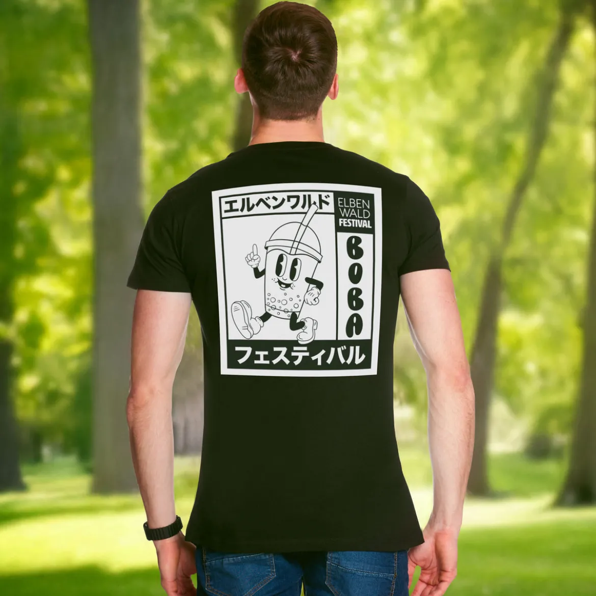 Elbenwald Festival Bubble Tea T-Shirt schwarz