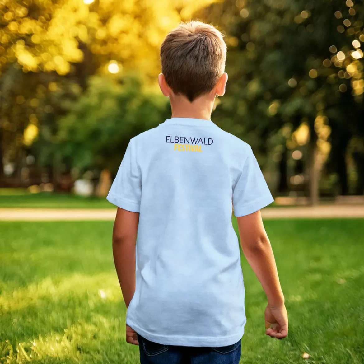 Elbenwald Festival Neko Katzen T-Shirt Kinder blau
