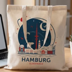 Elbenwald in Hamburg Skyline Jutebeutel