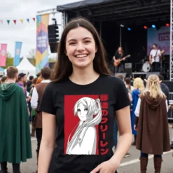 Elfenmagierin T-Shirt für Frieren Fans schwarz