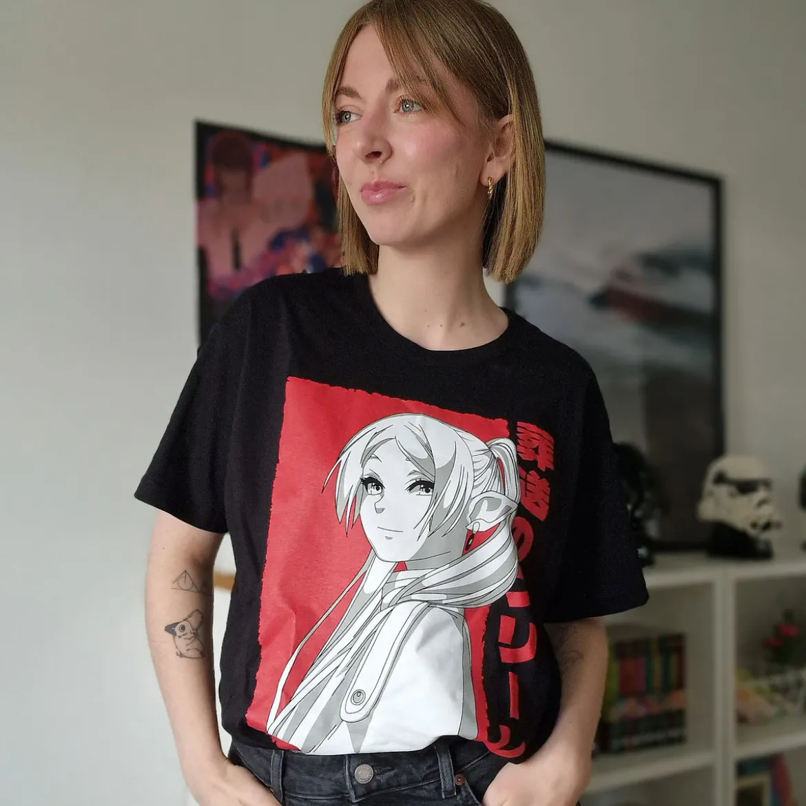 Elfenmagierin T-Shirt für Frieren Fans schwarz