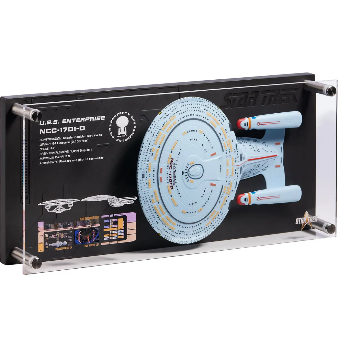 Enterprise NCC 1701-D Wandplakette mit Modell Replik - Star Trek