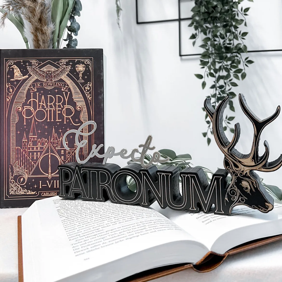 Expecto Patronum Schriftzug Deko Holz - Harry Potter