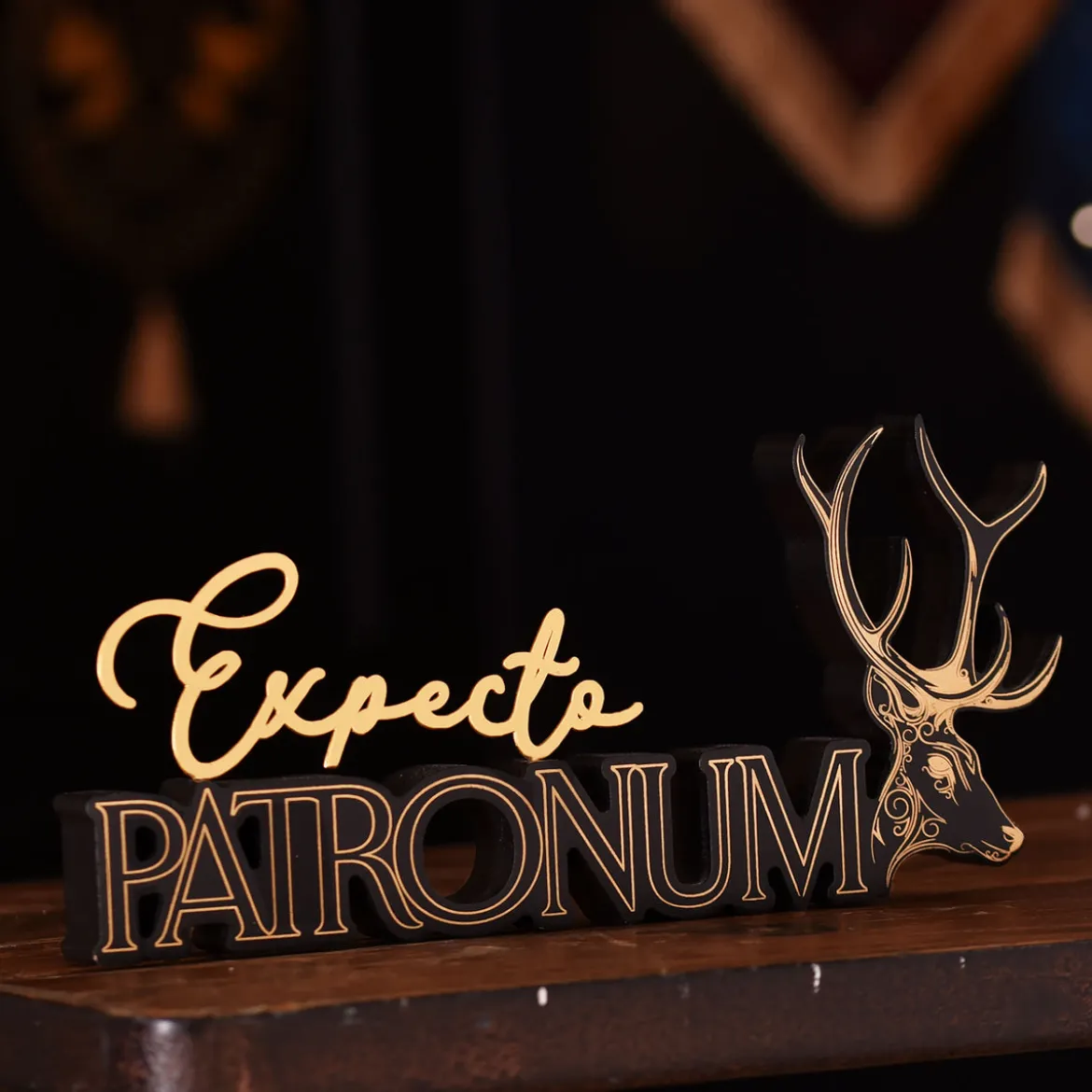 Expecto Patronum Schriftzug Deko Holz - Harry Potter
