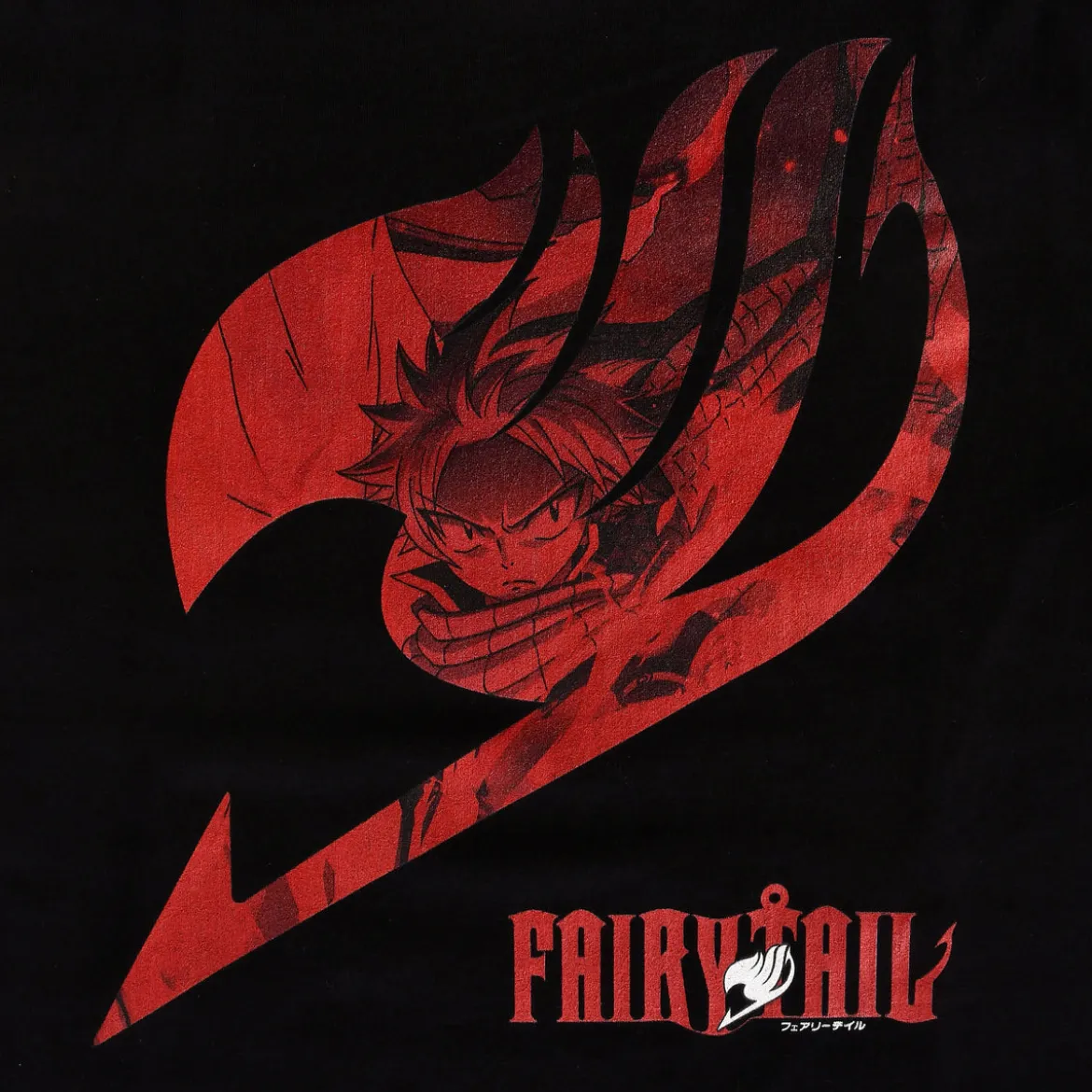 Fairy Tail - Logo mit Natsu T-Shirt schwarz