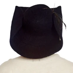 Filzhut mit Feder schwarz