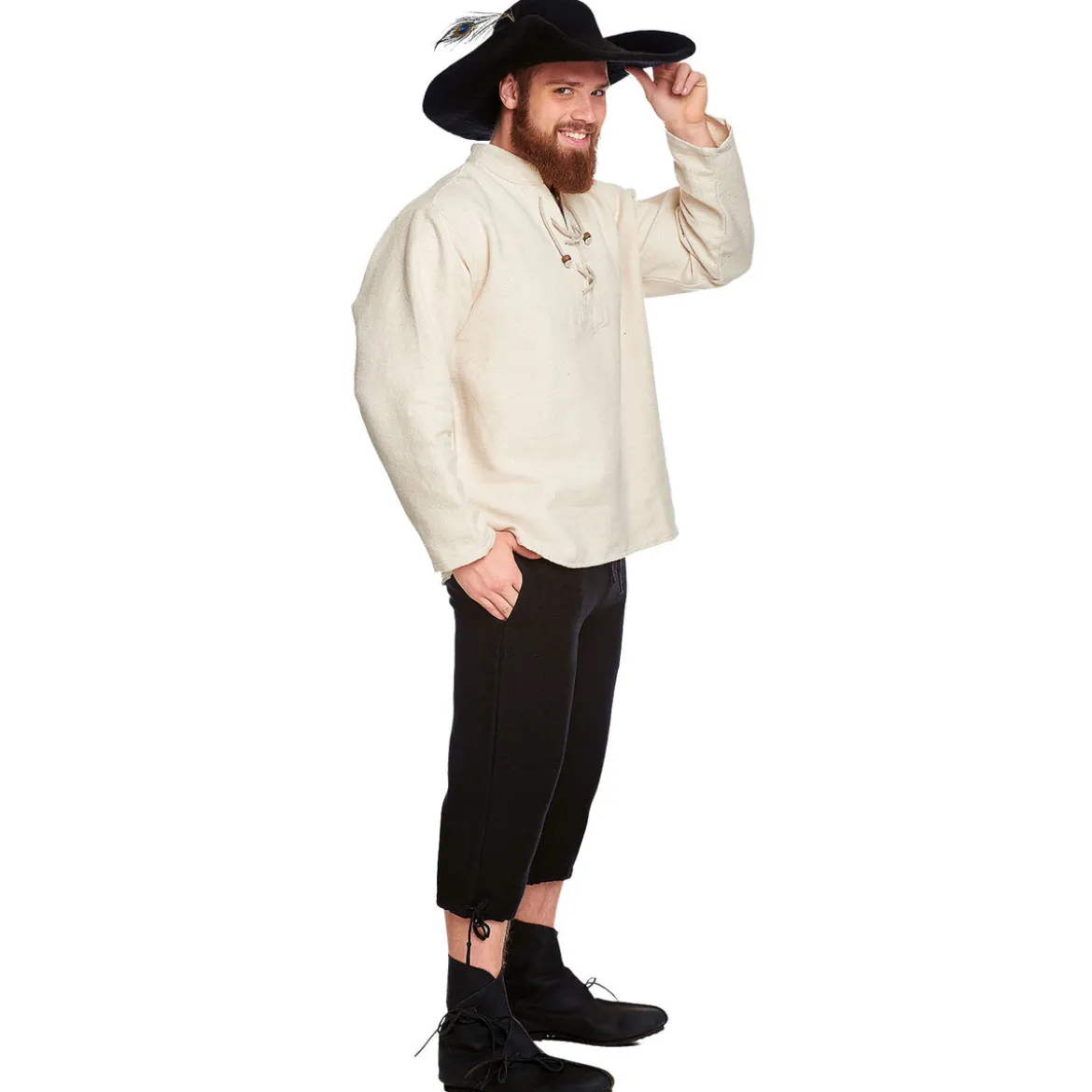 Filzhut mit Feder schwarz