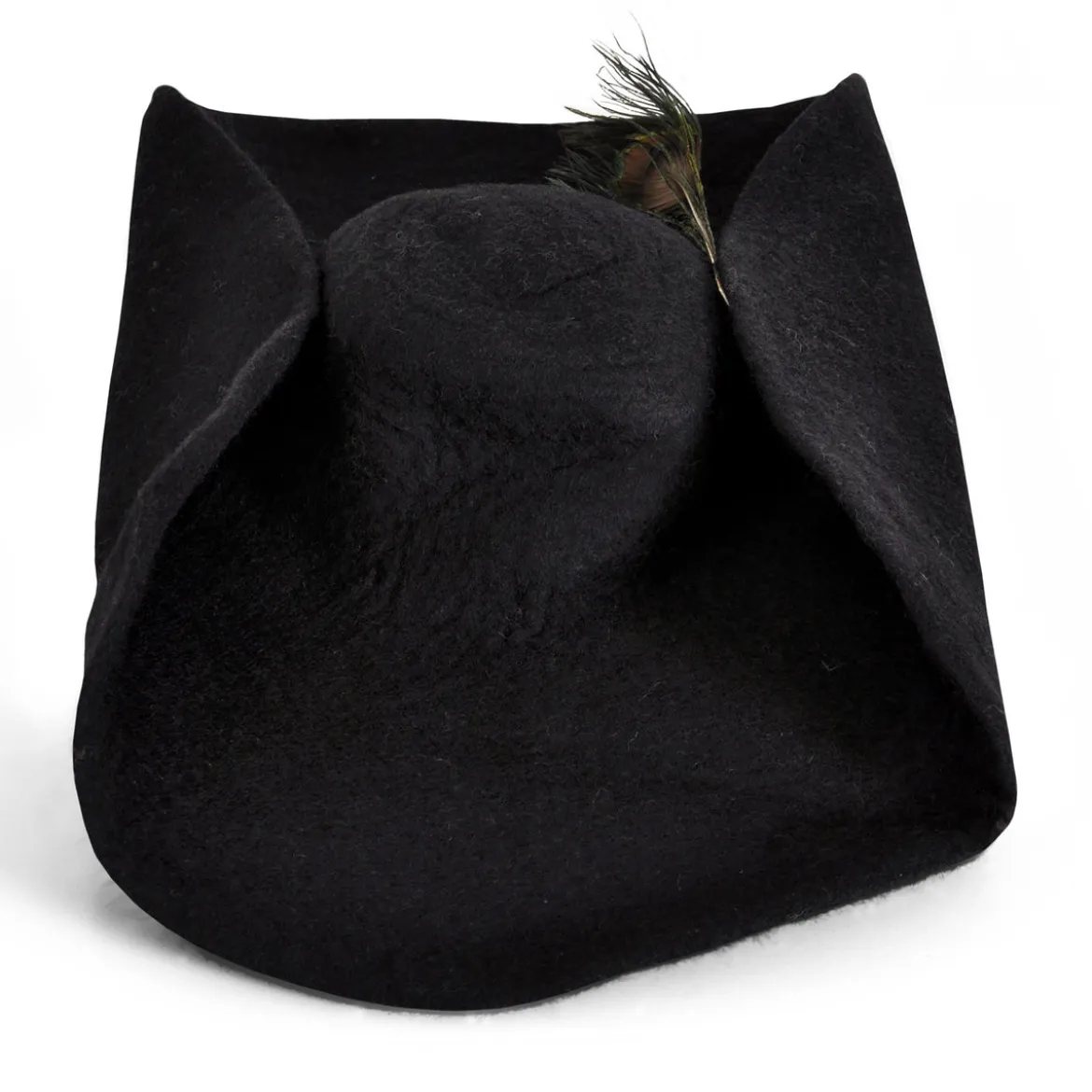 Filzhut mit Feder schwarz