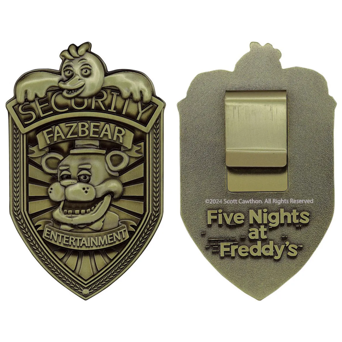 Five Nights at Freddys Replik Security Badge Antique Brass