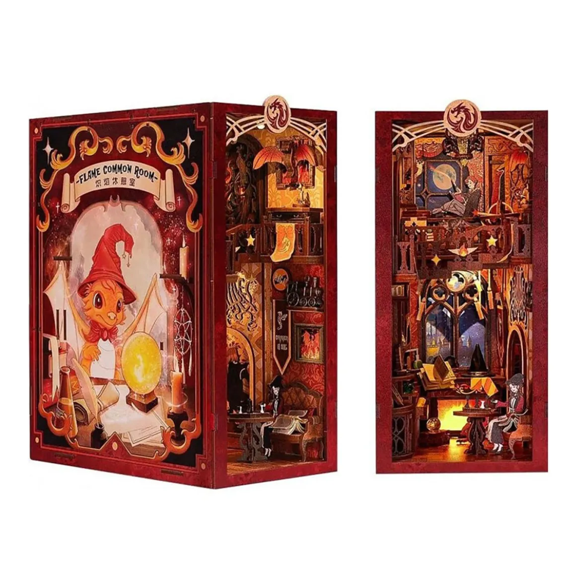 Flame Common Room Book Nook Modell Bausatz Holz für Harry Potter Fans
