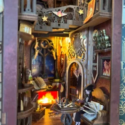 Flame Common Room Book Nook Modell Bausatz Holz für Harry Potter Fans