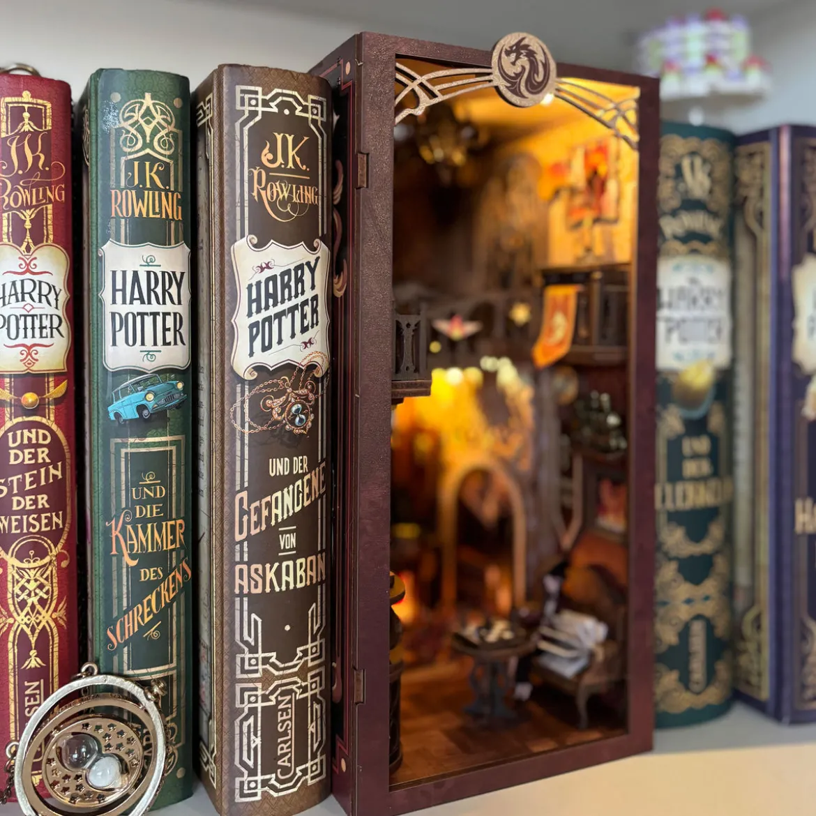 Flame Common Room Book Nook Modell Bausatz Holz für Harry Potter Fans