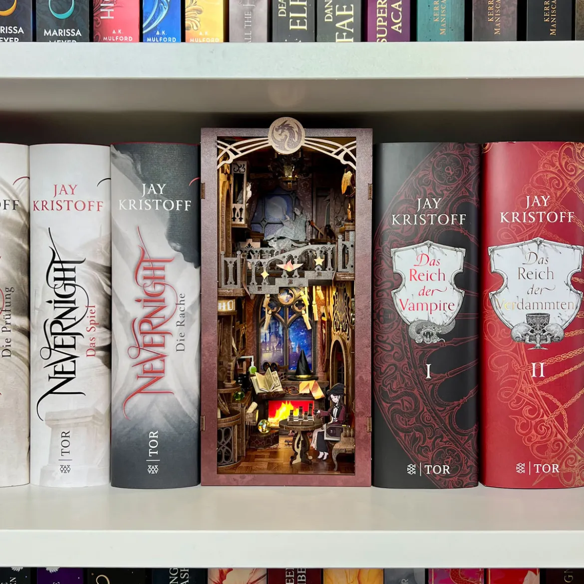 Flame Common Room Book Nook Modell Bausatz Holz für Harry Potter Fans