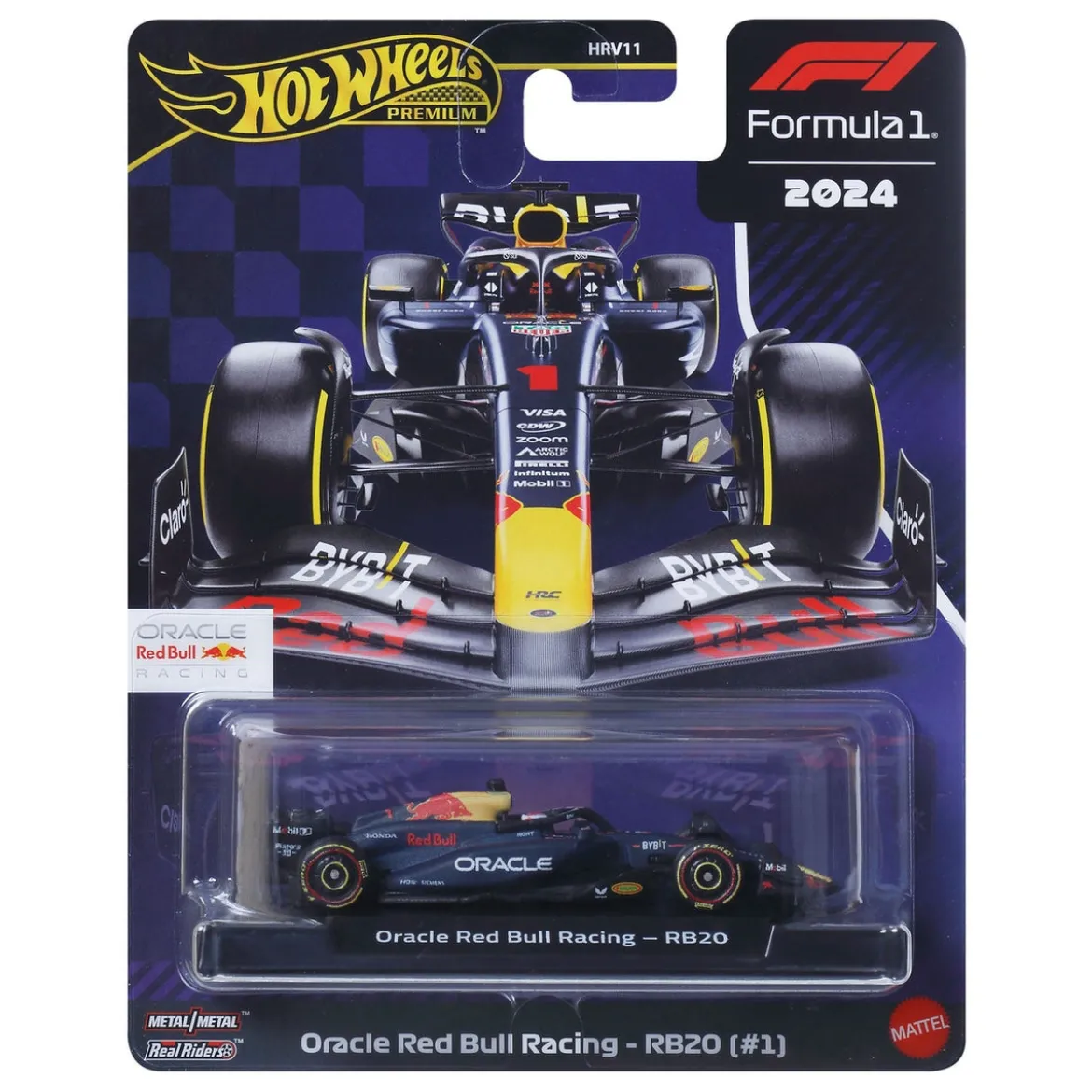 Formel 1 Hot Wheels Premium Diecast Modellauto 1/64 Oracle Red Bull Racing RB20 (#1) (Max Verstappen 2024)