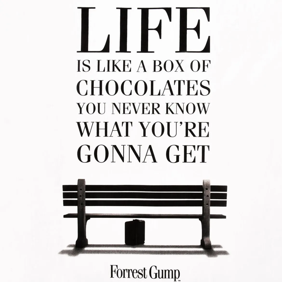 Forrest Gump - Life Is Like a Box of Chocolates T-Shirt weiß