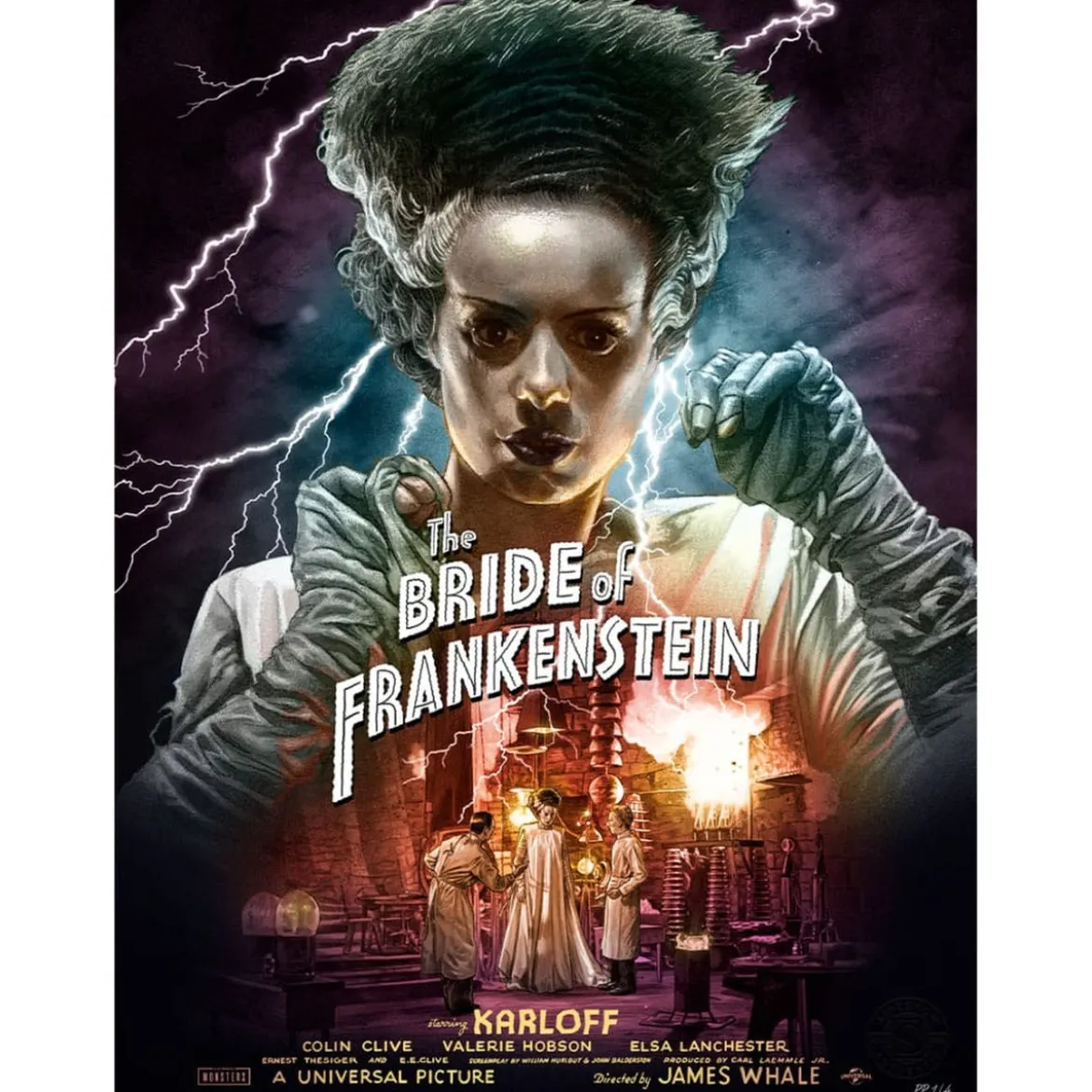 Frankensteins Braut Kunstdruck Bride of Frankenstein (Color Variant) by Ruiz Burgos 61 x 46 cm - ungerahmt