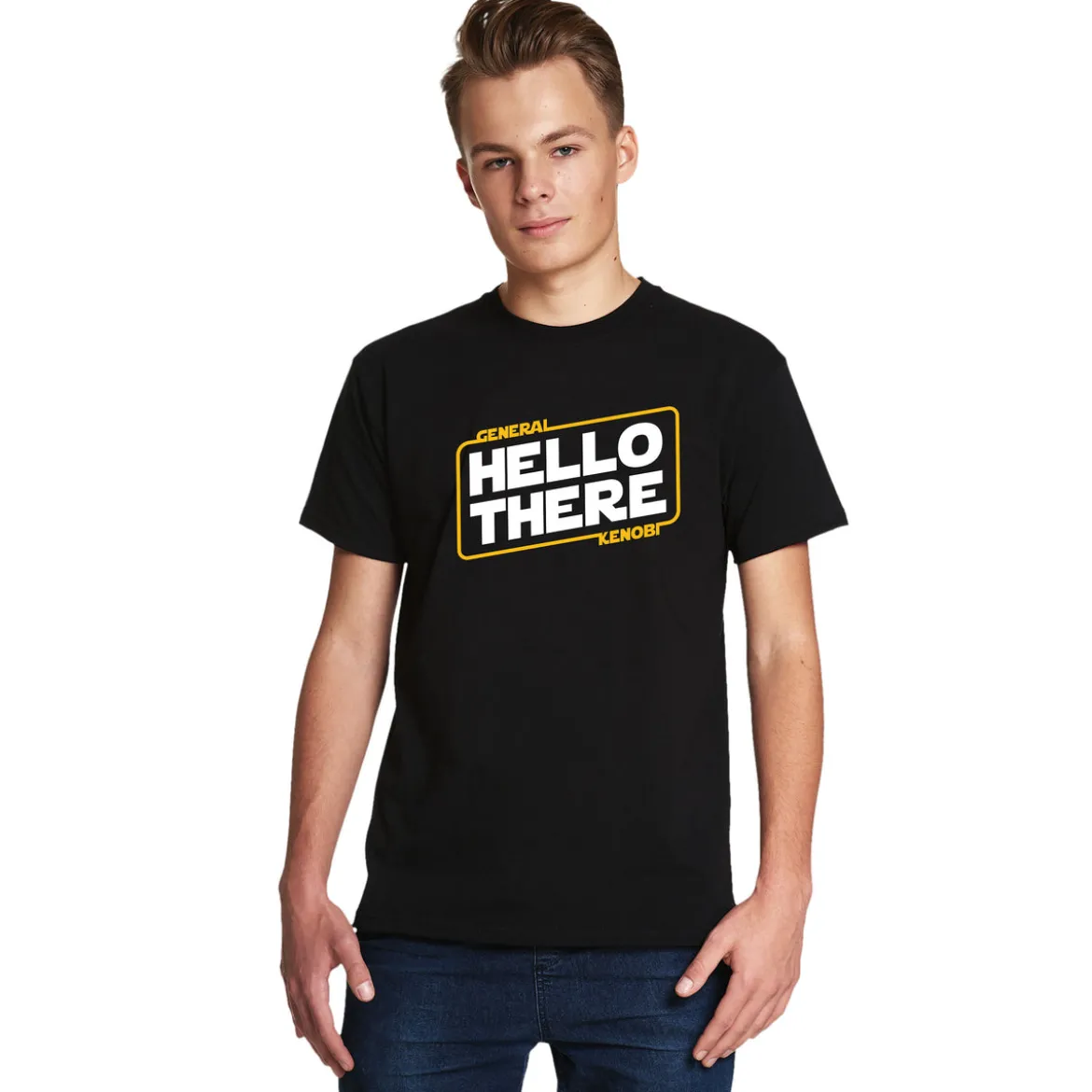 General Kenobi Hello There T-Shirt für Star Wars Fans schwarz