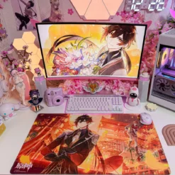 Genshin Impact - Devil Mission The Approaching Star - Zhongli und Tartaglia Mousepad