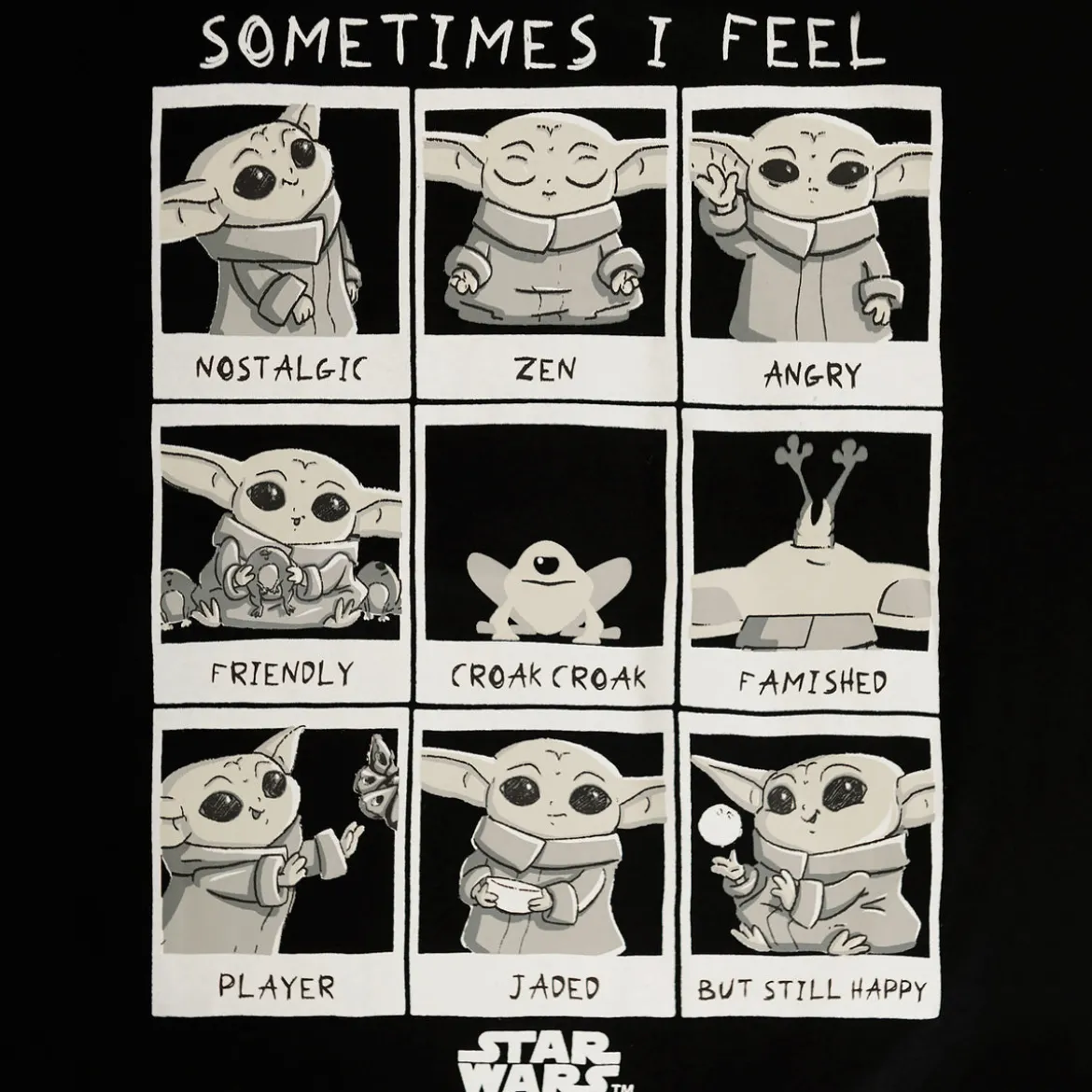 Grogu Emotions T-Shirt Damen schwarz - Star Wars The Mandalorian