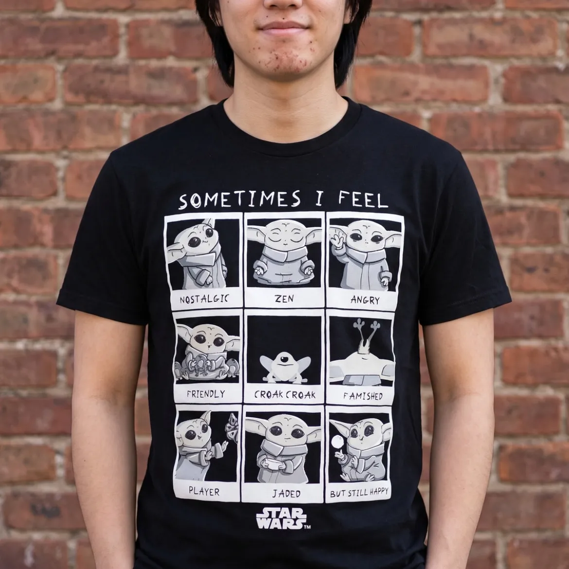 Grogu Emotions T-Shirt Damen schwarz - Star Wars The Mandalorian