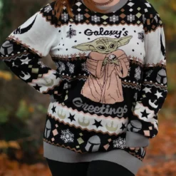 Grogu Galaxys Greetings Strickpullover - Star Wars The Mandalorian