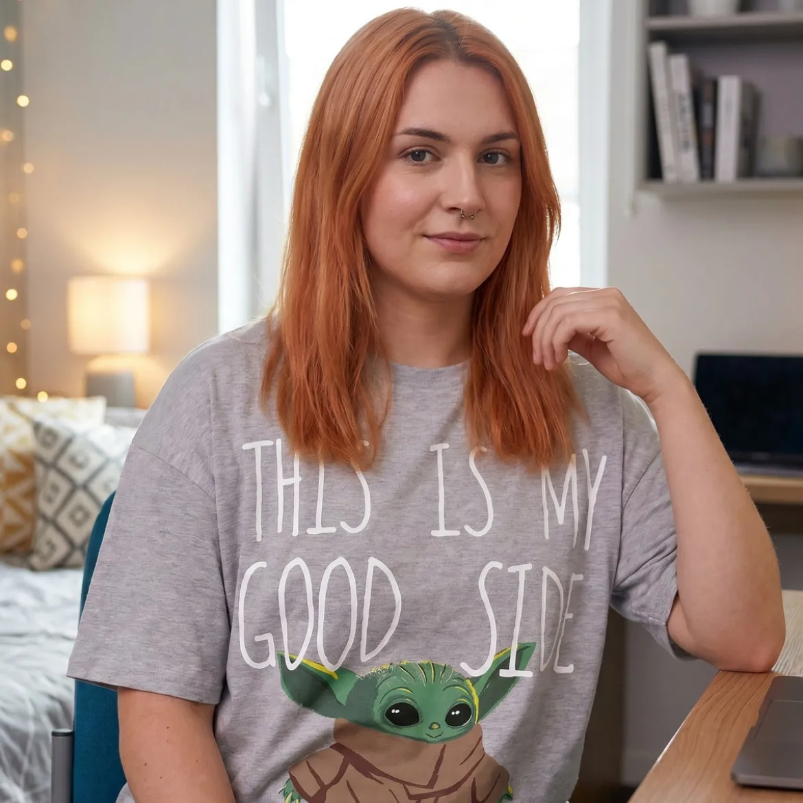 Grogu Good Side Oversize T-Shirt grau - Star Wars The Mandalorian