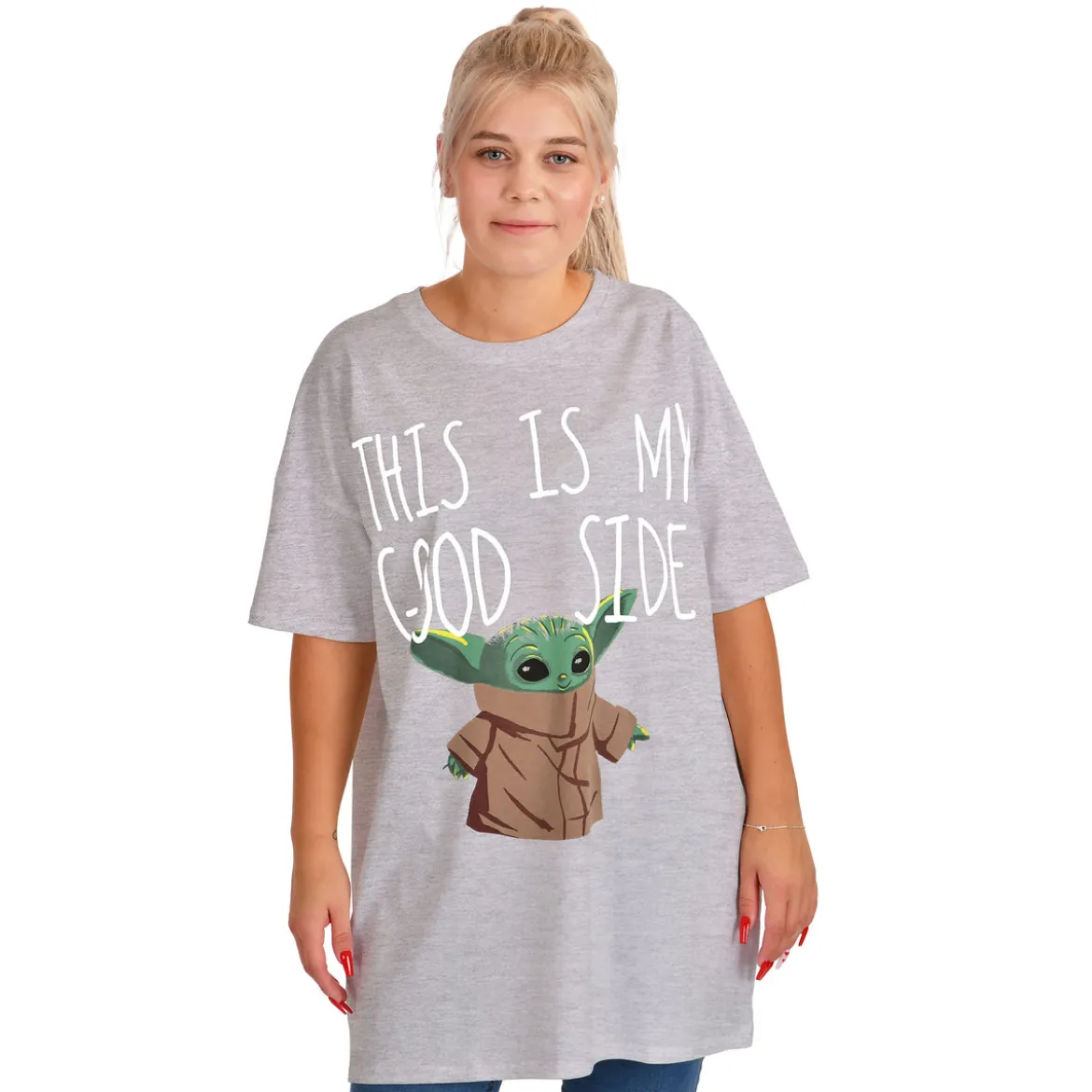 Grogu Good Side Oversize T-Shirt grau - Star Wars The Mandalorian