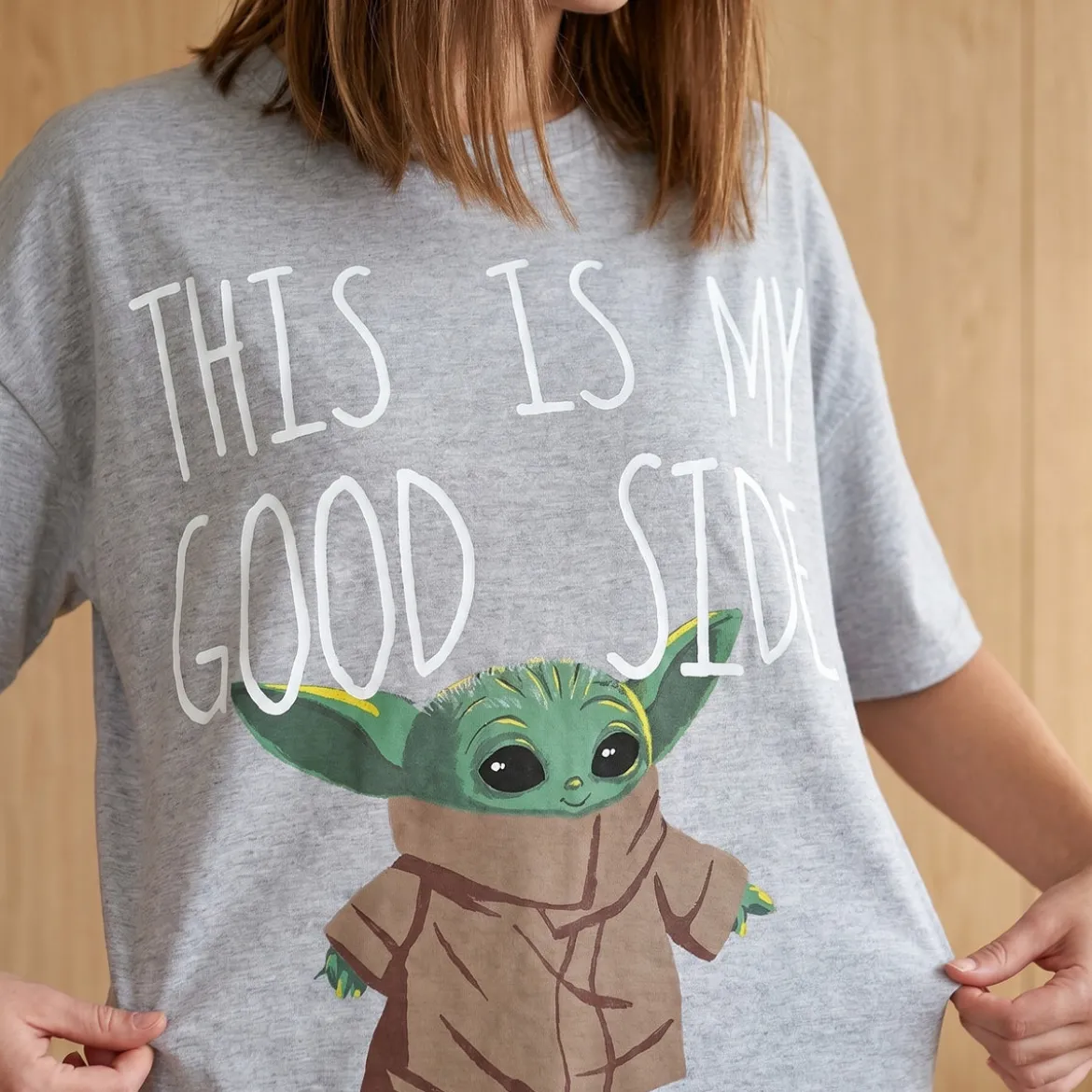 Grogu Good Side Oversize T-Shirt grau - Star Wars The Mandalorian