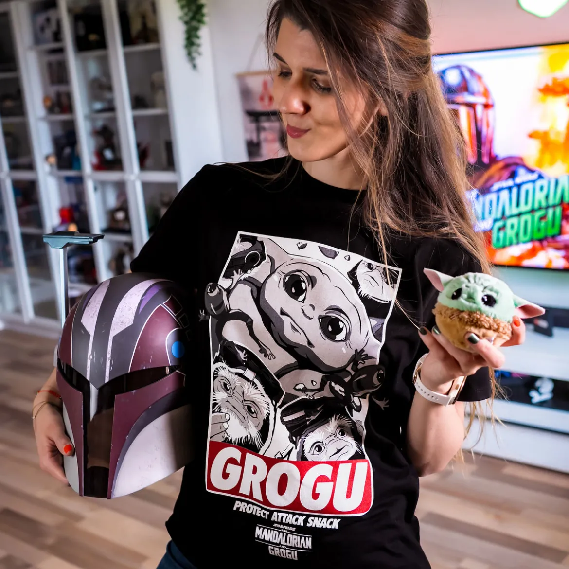 Grogu Protect Attack Snack T-Shirt - Star Wars The Mandalorian